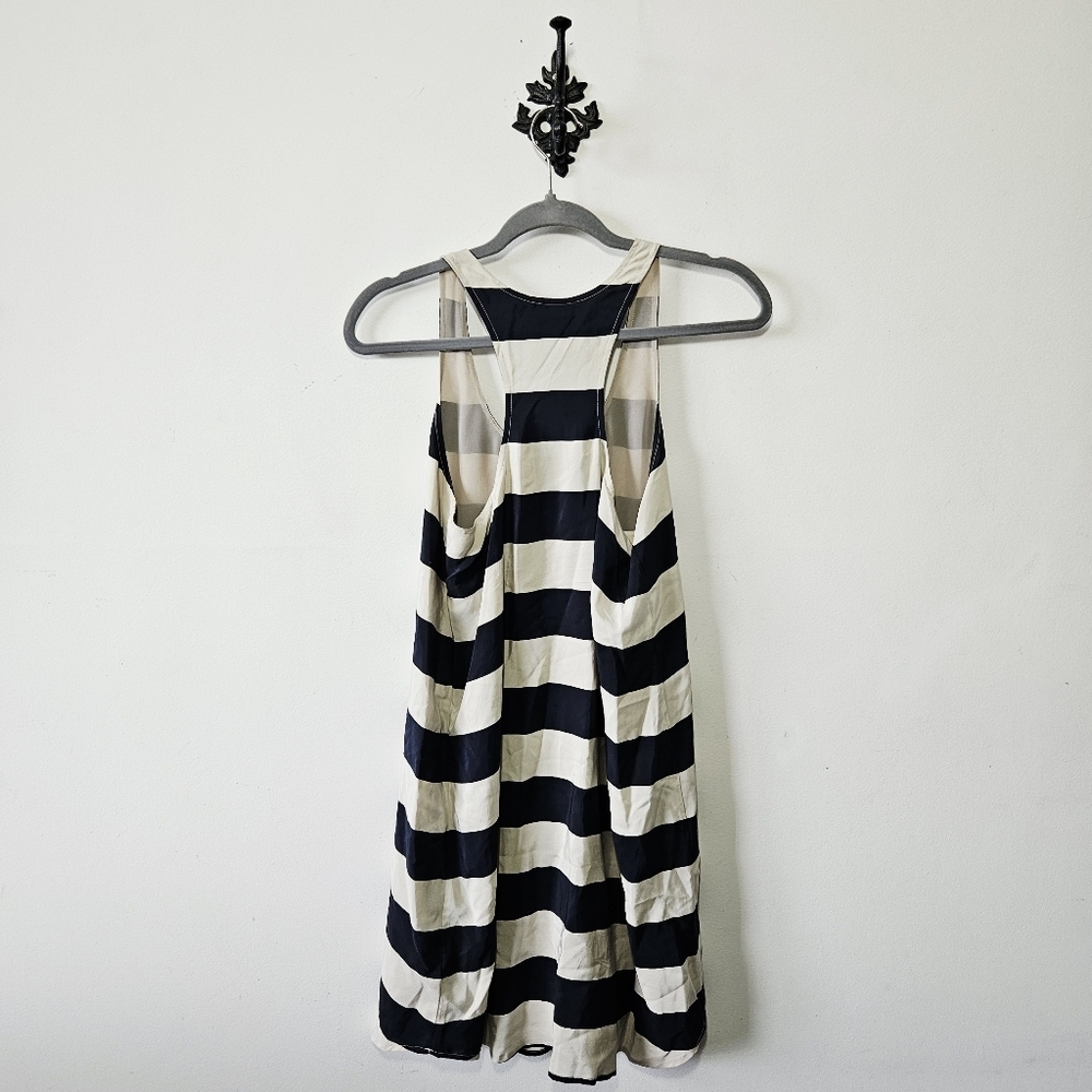 Club Monaco 100% Silk Nautical Striped Dress Size 2 Sleeveless - Picture 3 of 5